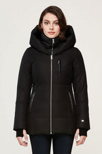 Women's black jacket with hood - Image n°1