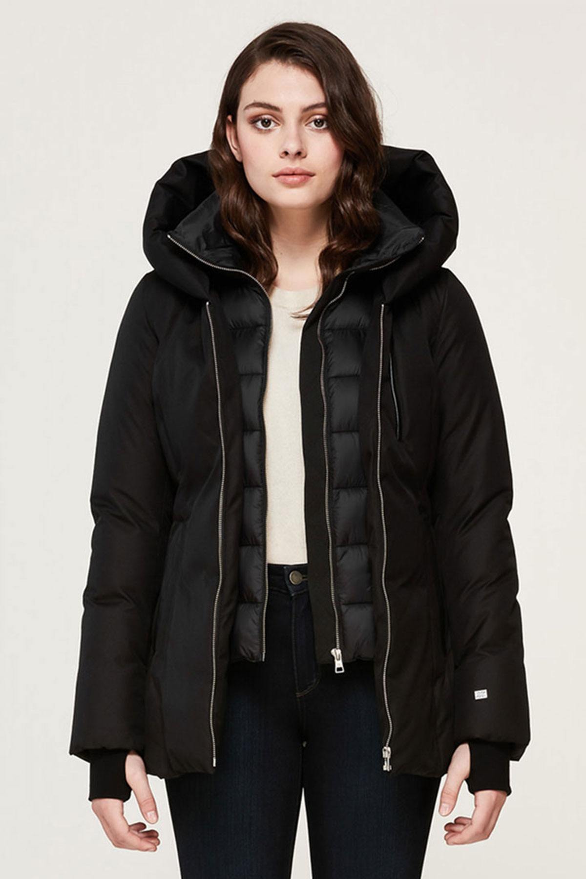 Women's black jacket with hood - Image n°6