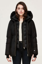 Women's black jacket with hood - Image n°6