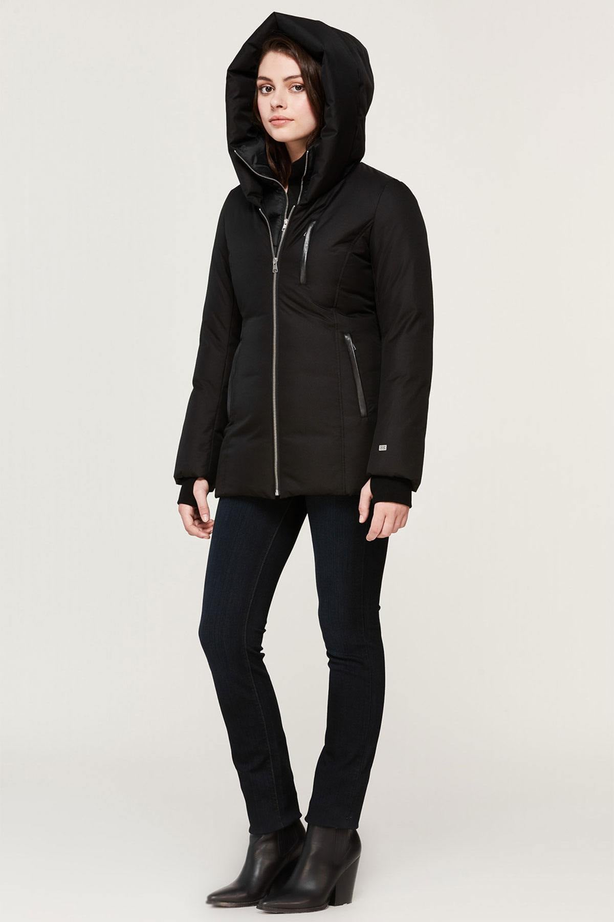 Women's black jacket with hood - Image n°3