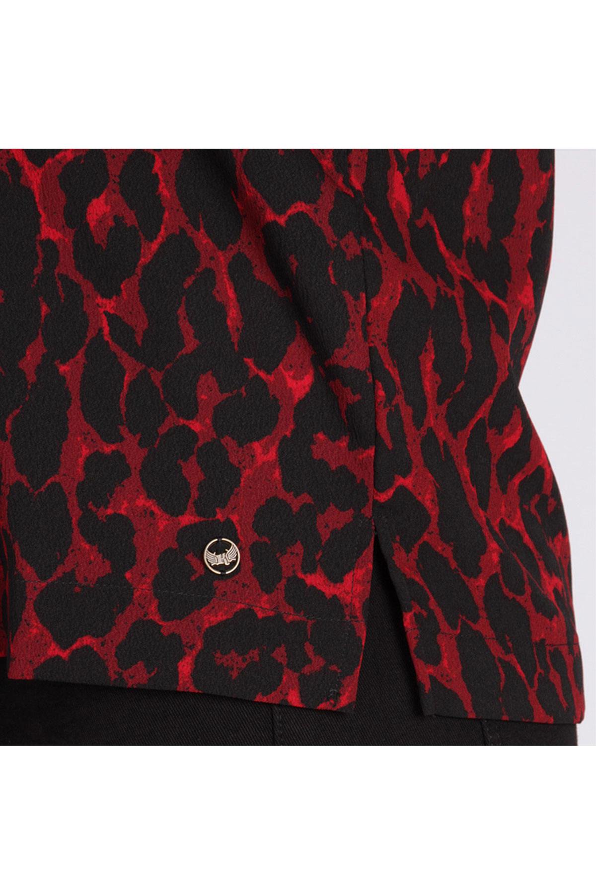 Red printed blouse - Image n°6