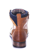 Men's navy cognac boots - Image n°13