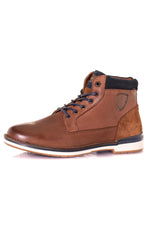 Brown and blue leather boots - Image n°7