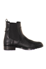 Black leather ankle boots for women - Image n°2