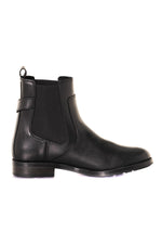 Black leather ankle boots for women - Image n°2