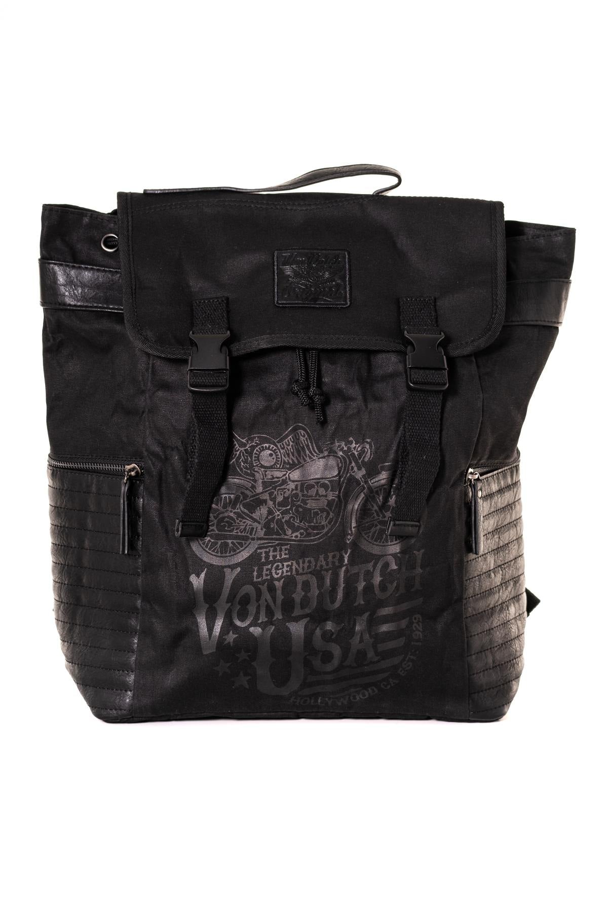 Bi-material biker-inspired backpack - Image n°1