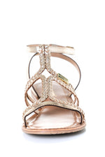Gold women's sandals - Image n°5