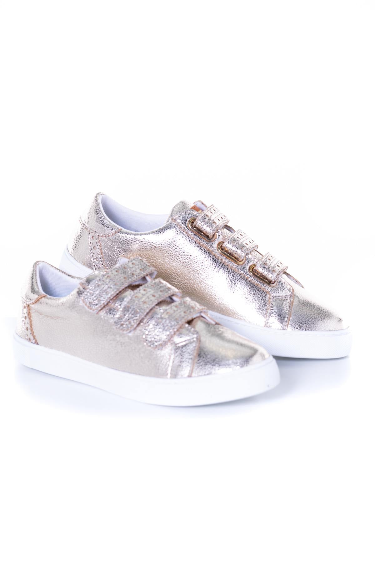 Women's gold sneakers - Image n°1