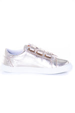 Women's gold sneakers - Image n°2