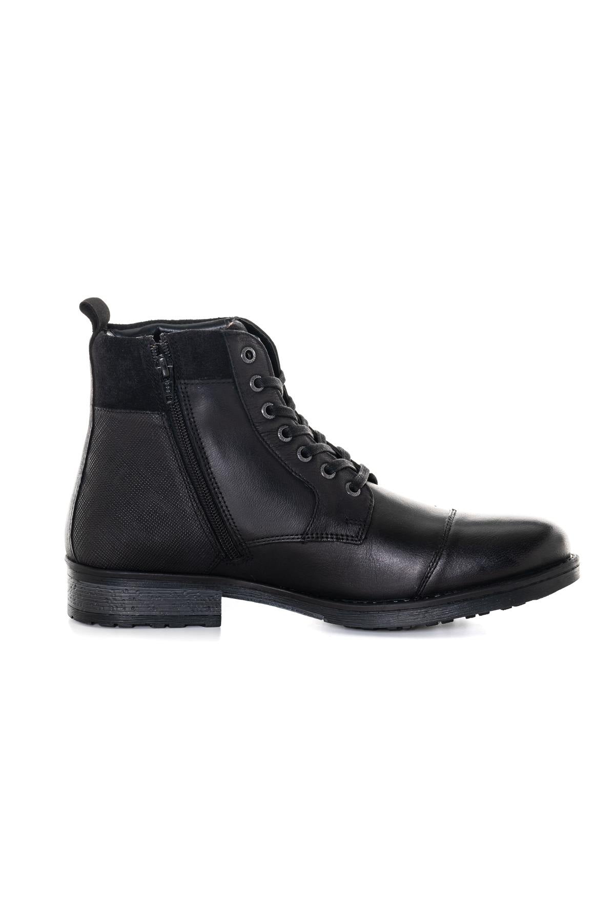 Men's black leather boots - Image n°2