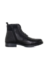 Men's black leather boots - Image n°2