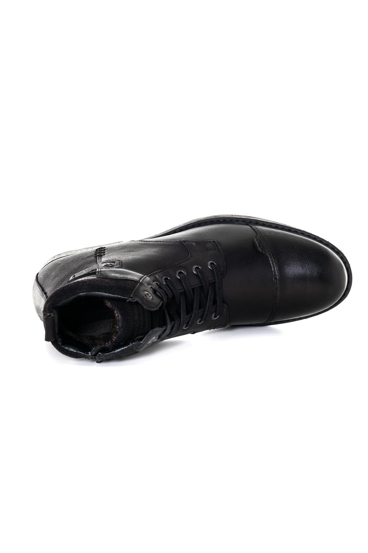 Men's black leather boots - Image n°3