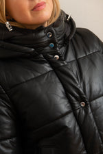 Oakwood's matte black sheepskin leather jacket with detachable hood. - Image n°6
