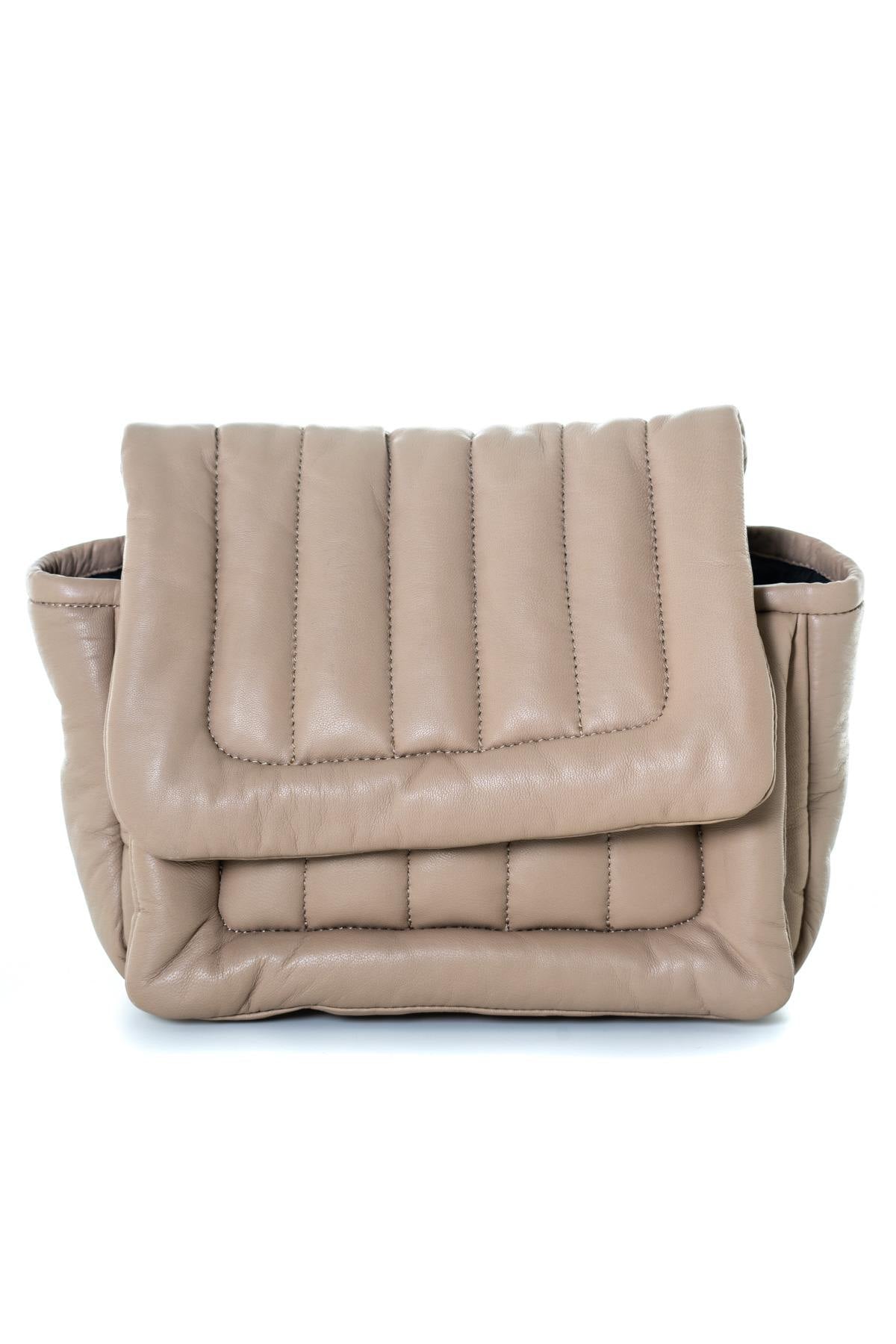 Small beige leather bag - Image n°1