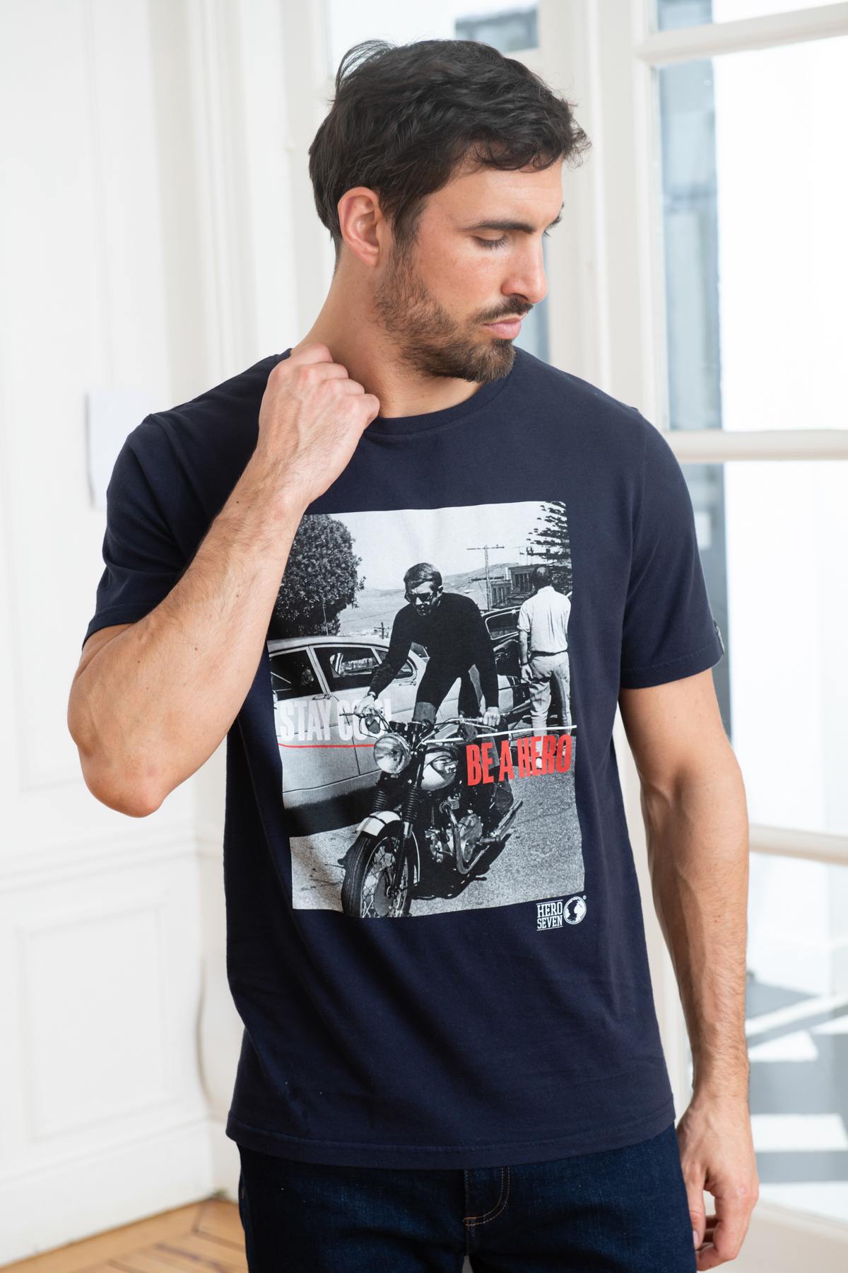 Dark Blue Steve McQueen T-Shirt - Image n°1
