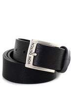 Leather belt with metal buckle - Image n°1