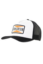 White and black motor racing style cap - Image n°1