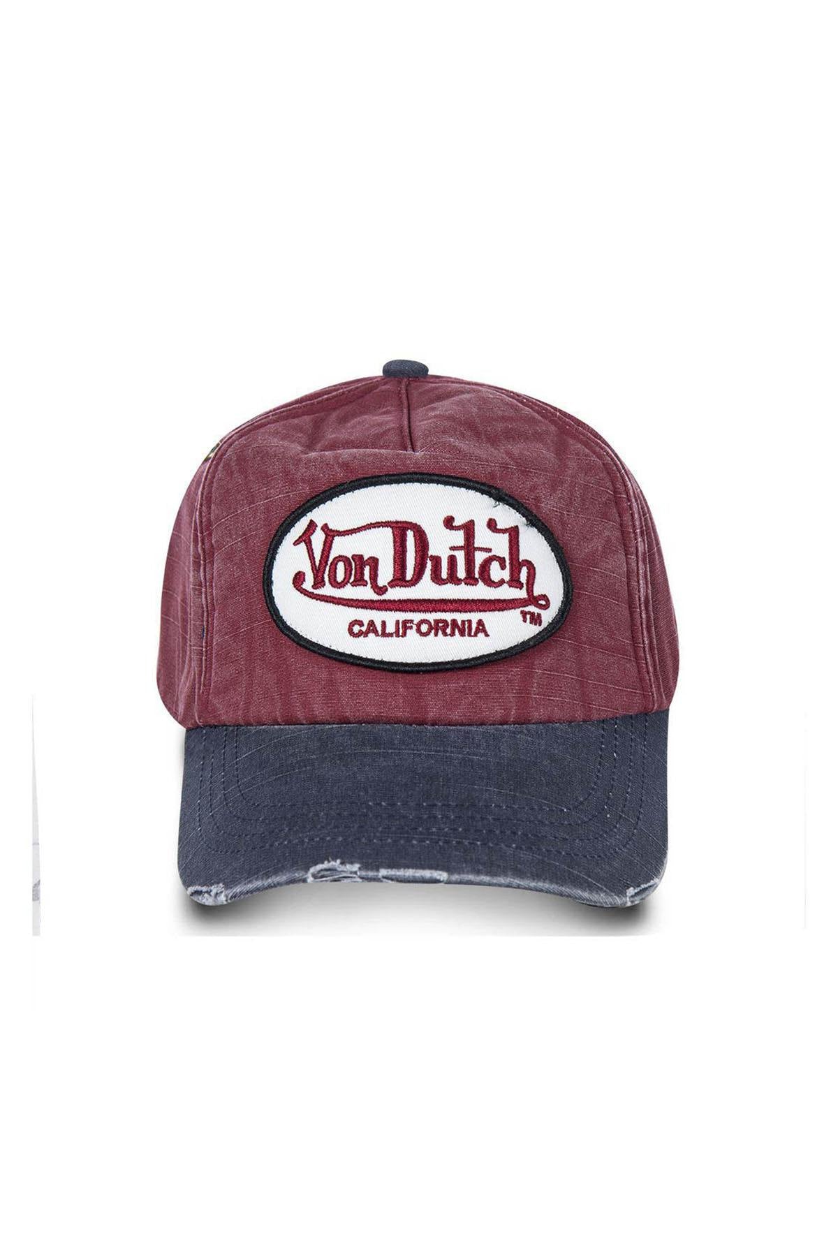 Red and blue distressed effect cap - Image n°3