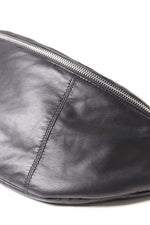 Women's black leather fanny pack - Image n°4