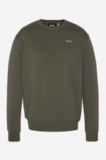 Sage khaki colored sweatshirt with embroidered logo - Image n°1
