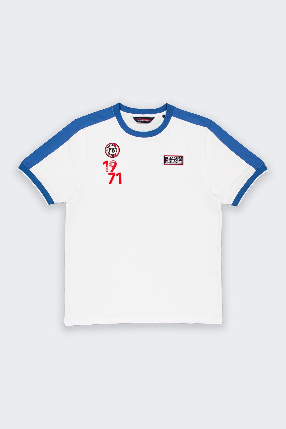 Le Mans Steve McQueen ecru and blue t-shirt - Image n°5
