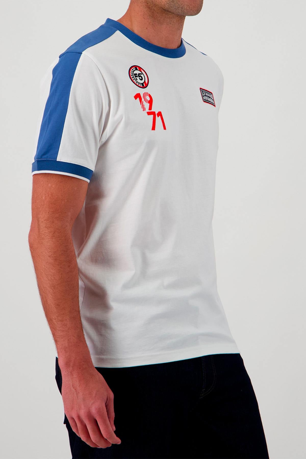 Le Mans Steve McQueen ecru and blue t-shirt - Image n°3