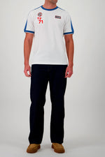 Le Mans Steve McQueen ecru and blue t-shirt - Image n°2