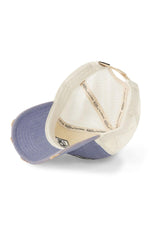 White and blue denim mesh cap with a distressed effect - Image n°5
