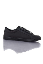 Black canvas and faux leather sneakers - Image n°2