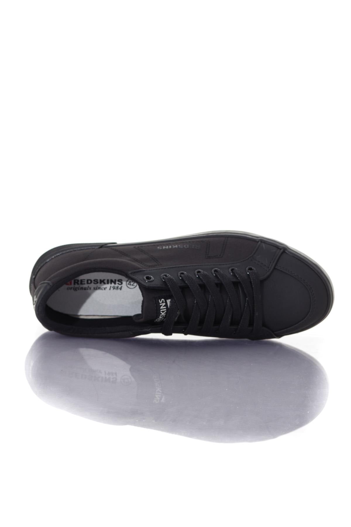 Black canvas and faux leather sneakers - Image n°3