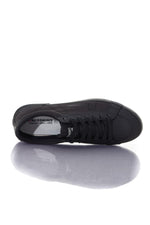 Black canvas and faux leather sneakers - Image n°3