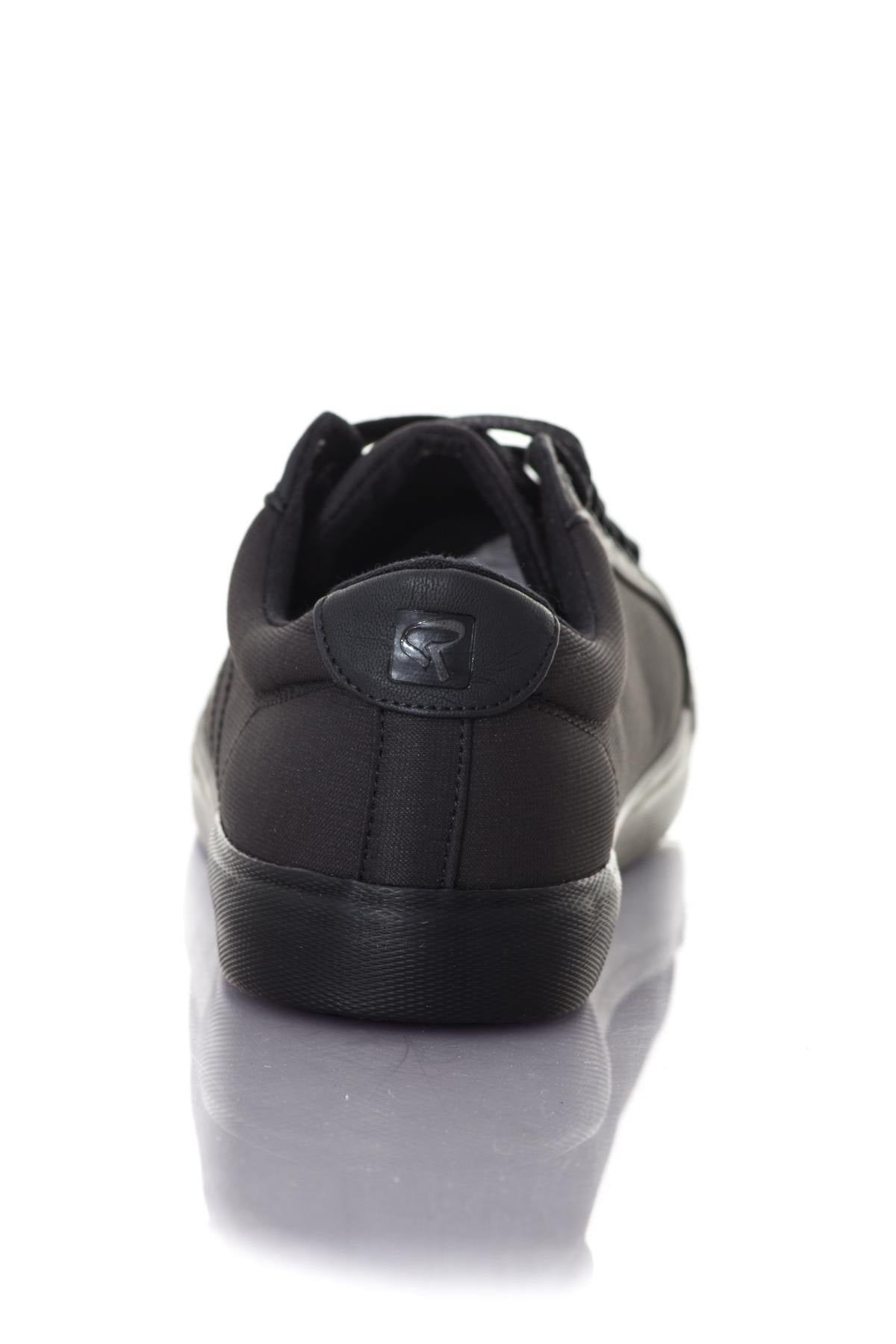 Black canvas and faux leather sneakers - Image n°6