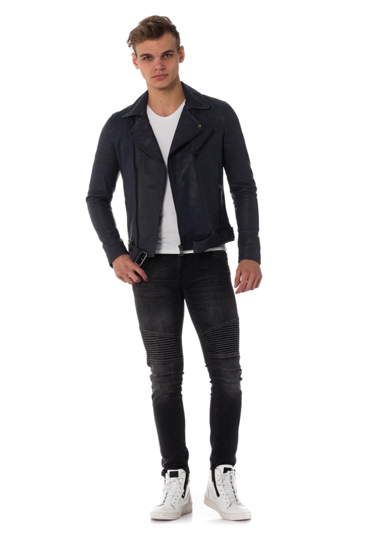 Men's Biker Jacket with fluorescent stars Cityzen - Image n°3