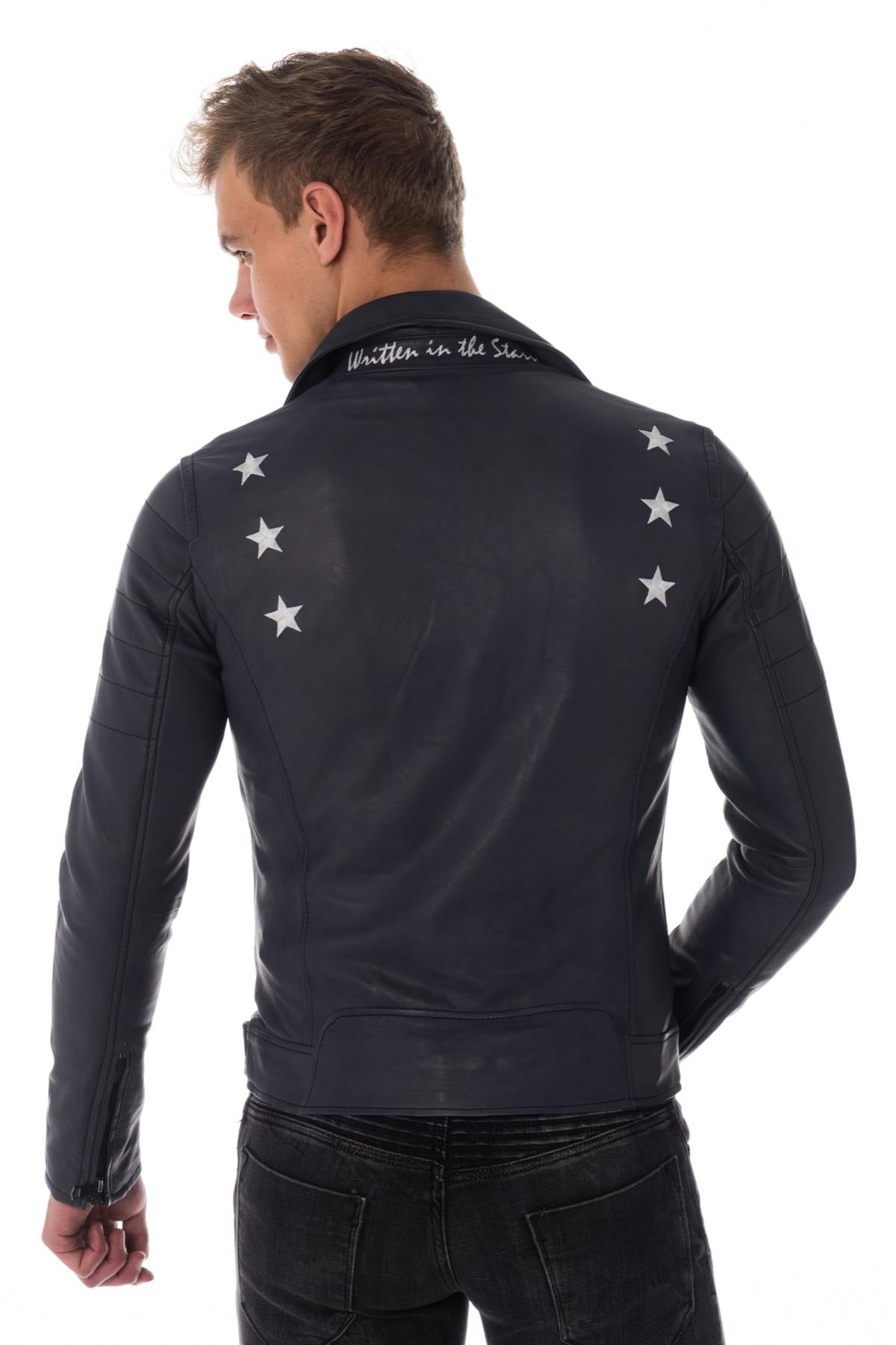 Men's Biker Jacket with fluorescent stars Cityzen - Image n°1