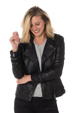 Cityzen women's leather Biker Jacket - Image n°1