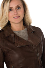  Women's Biker Jacket in bison sheep leather - Image n°7