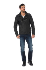 Biker Jacket with quilting on the arms for men Cityzen - Image n°2