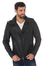Biker Jacket with quilting on the arms for men Cityzen - Image n°3
