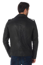Biker Jacket with quilting on the arms for men Cityzen - Image n°5