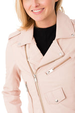 Women's sheepskin leather Biker Jacket - Image n°6