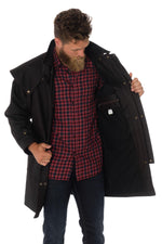 Durable buffalo leather coat with a detachable cape and relaxed fit. - Image n°5