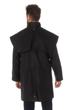 Durable buffalo leather coat with a detachable cape and relaxed fit. - Image n°7