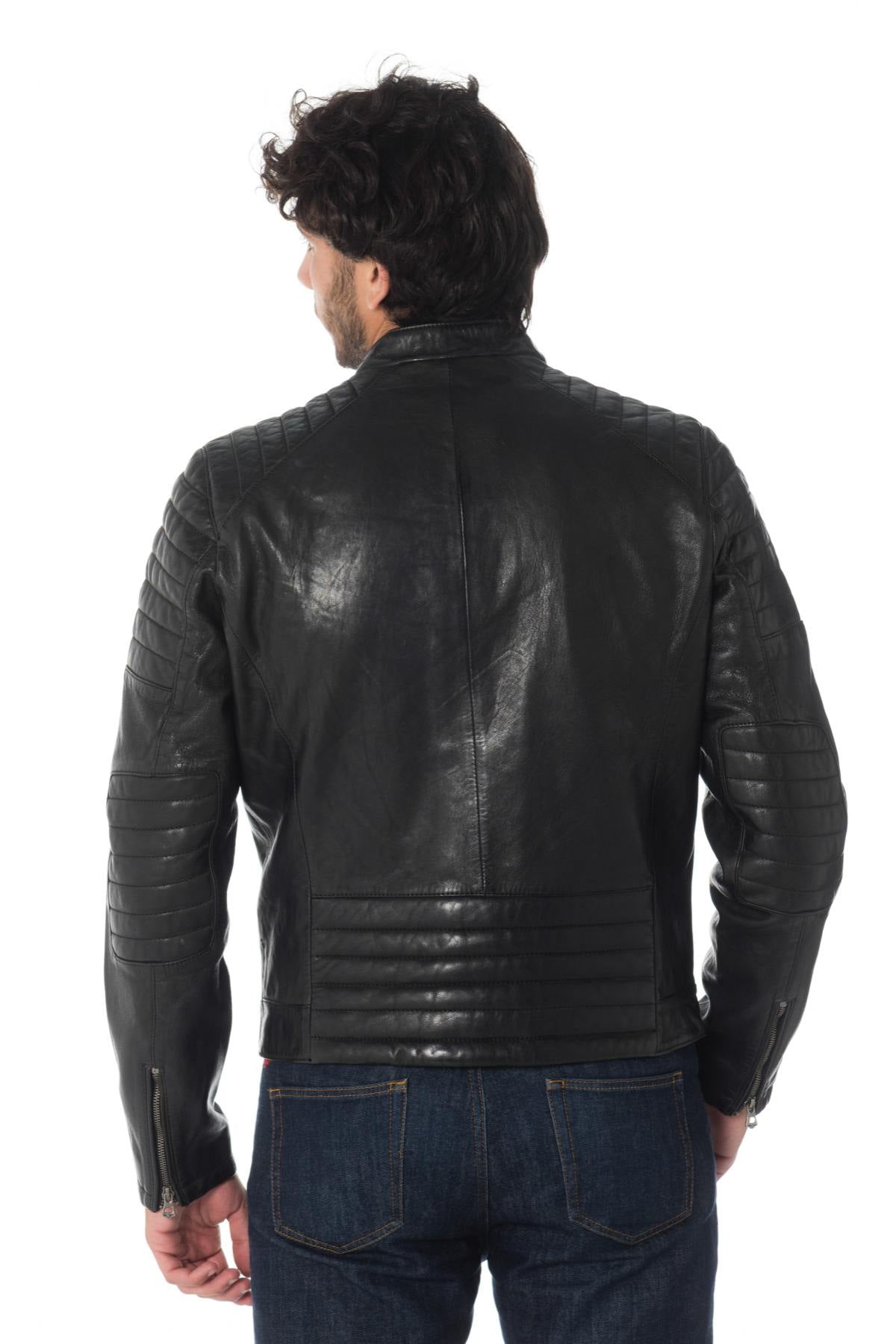 Black lambskin jacket by Daytona, quilted for style and a sharp fit. - Image n°5