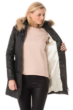 Rose Garden coat in black lambskin - Image n°5