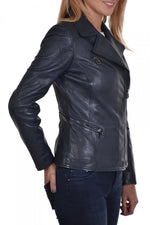 Navy blue Biker Jacket - Image n°3