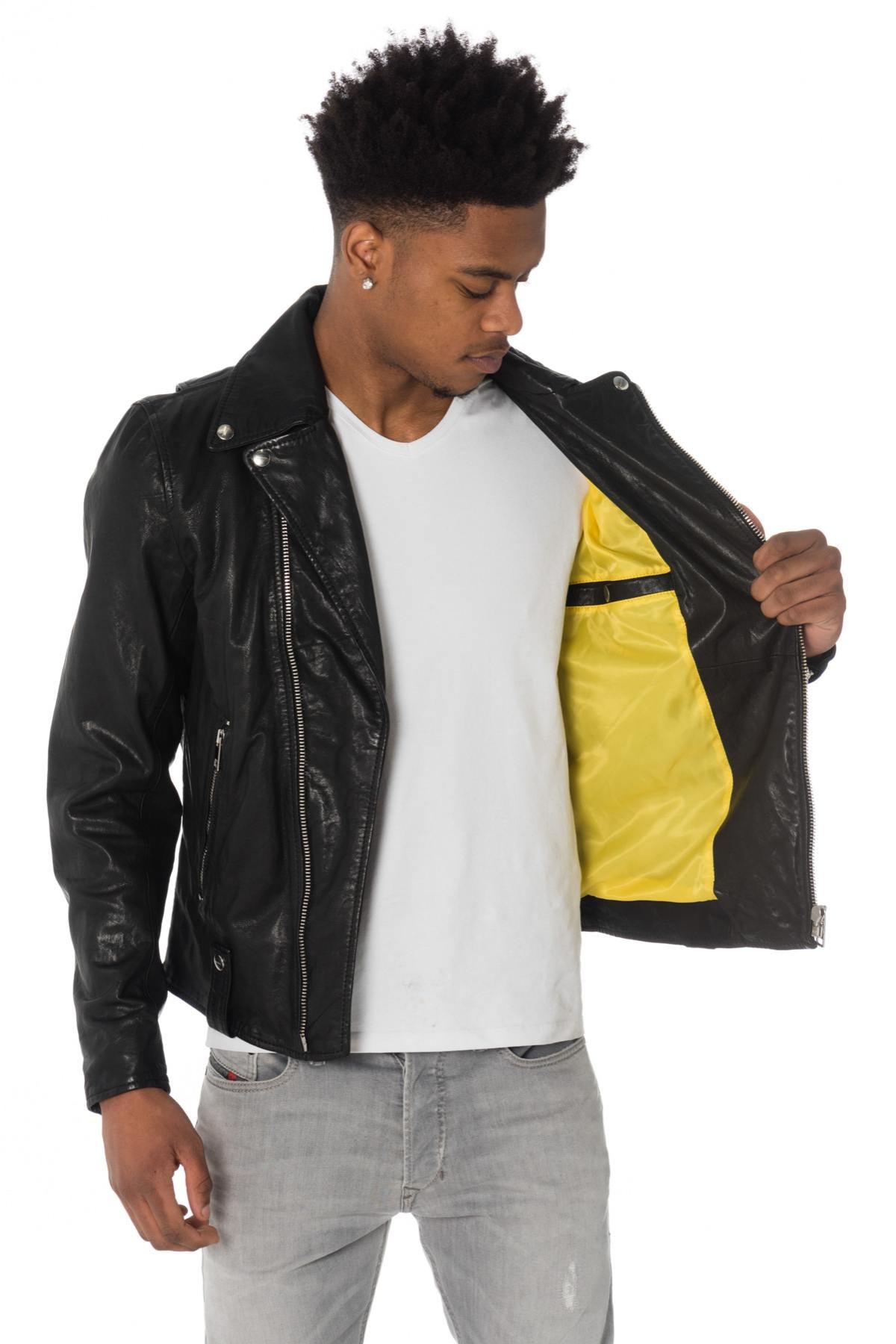 Diesel sheepskin leather Biker Jacket - Image n°5