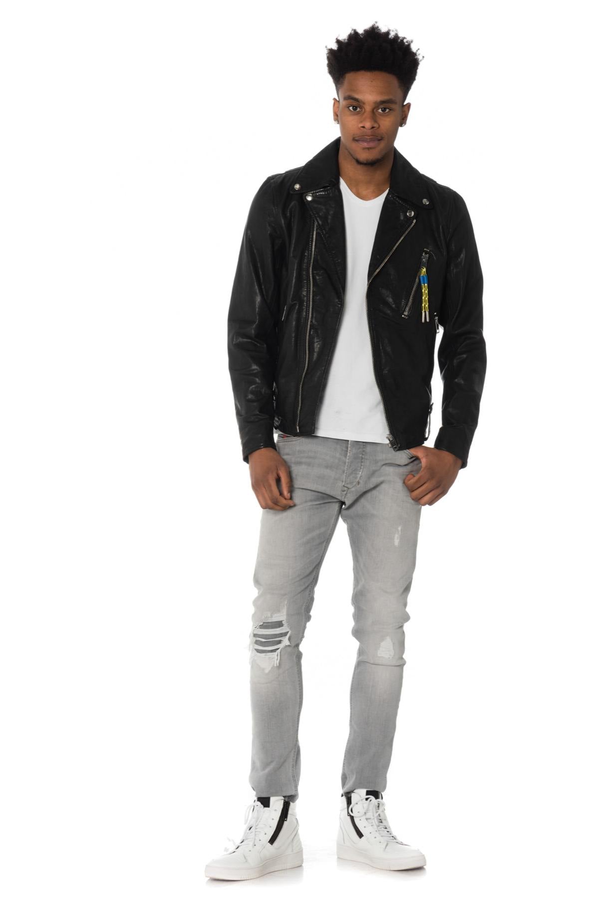 Diesel sheepskin leather Biker Jacket - Image n°3