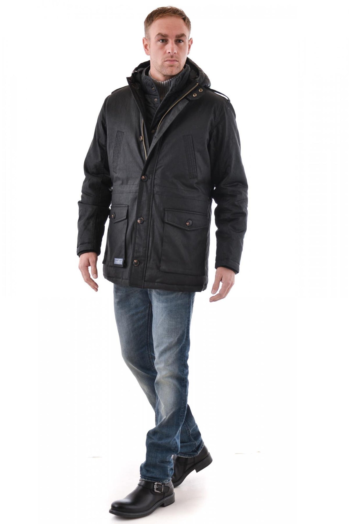 Kaporal coat in black cotton - Image n°2