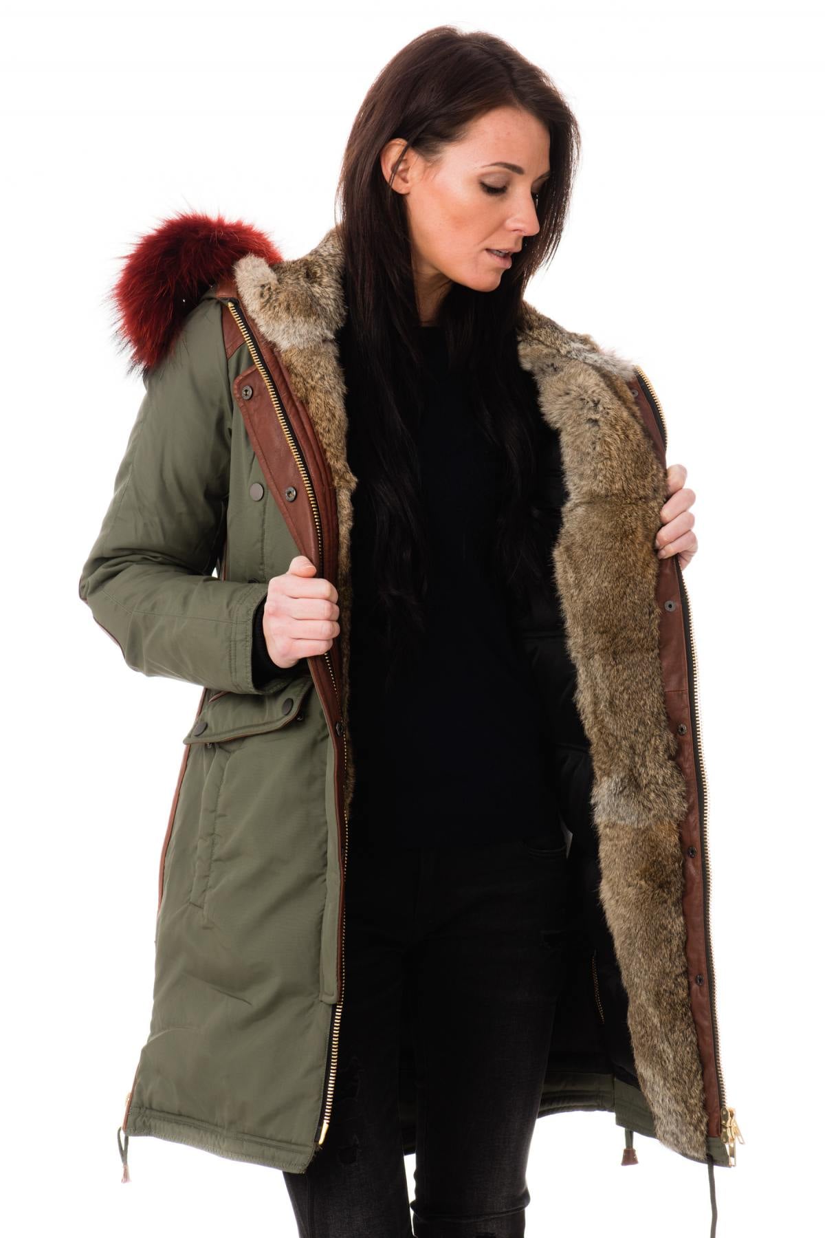 Brera Army Red ZZ50: lambskin and nylon in a sleek, warm winter coat. - Image n°5