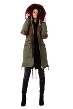 Brera Army Red ZZ50: lambskin and nylon in a sleek, warm winter coat. - Image n°2